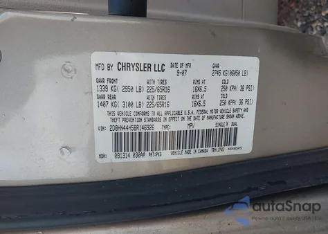 2008 Dodge Grand Caravan Se z USA, uszkodzony, nr VIN 2D8HN44H58R146926